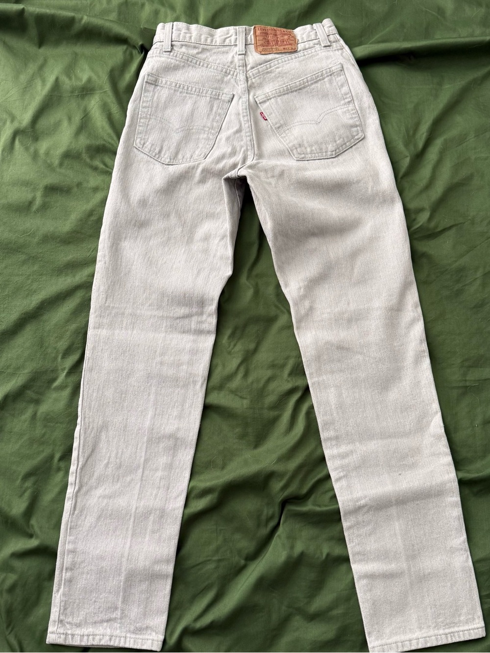 Levi’s 501 Vintage 70s USA Cream Gray High Rise Straight Jeans 26x30